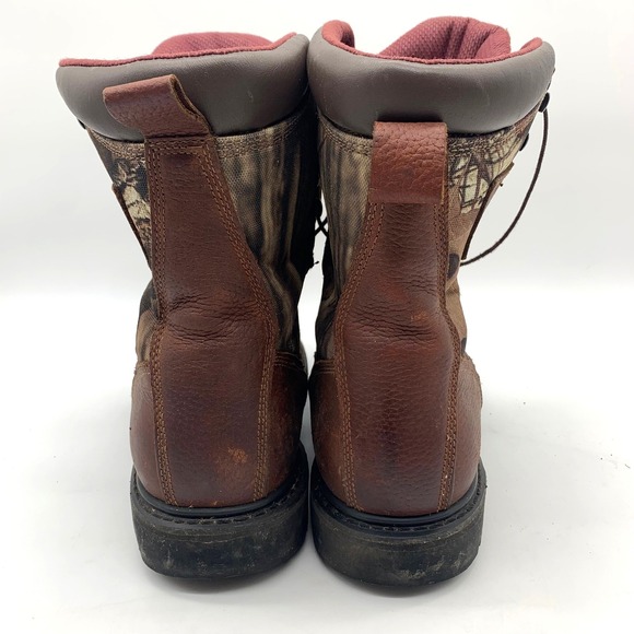 Cabela\'s Hunting Boots Mens 13EE Brown Camo Leather Lace Up Lug Sole 81-4056
